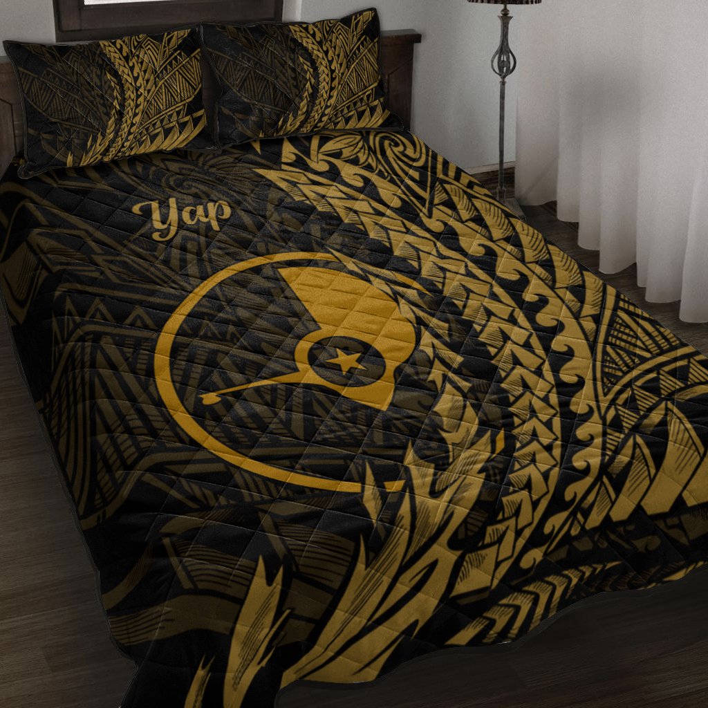 Yap Quilt Bed Set - Wings Style Black - Polynesian Pride