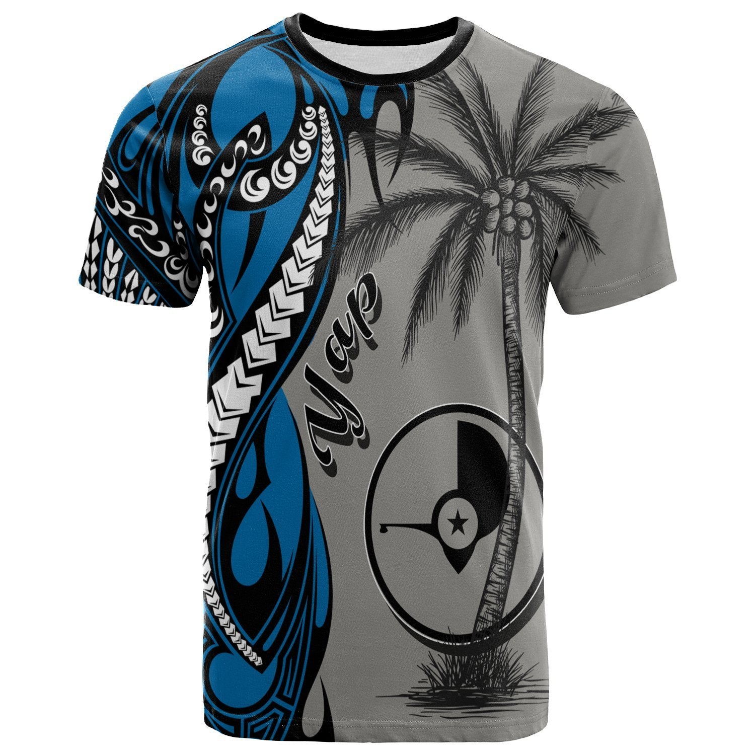 Yap T Shirt Classical Coconut Tree Unisex Gray - Polynesian Pride