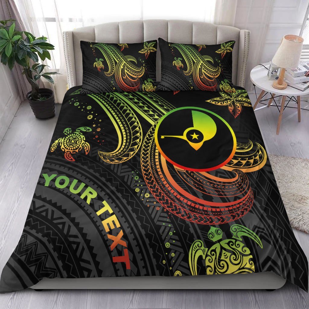 Yap Custom Personalised Bedding Set - Reggae Turtle Reggae - Polynesian Pride