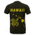 Hawaii Kakau Turtle Map T Shirt Yellow - Polynesian Pride