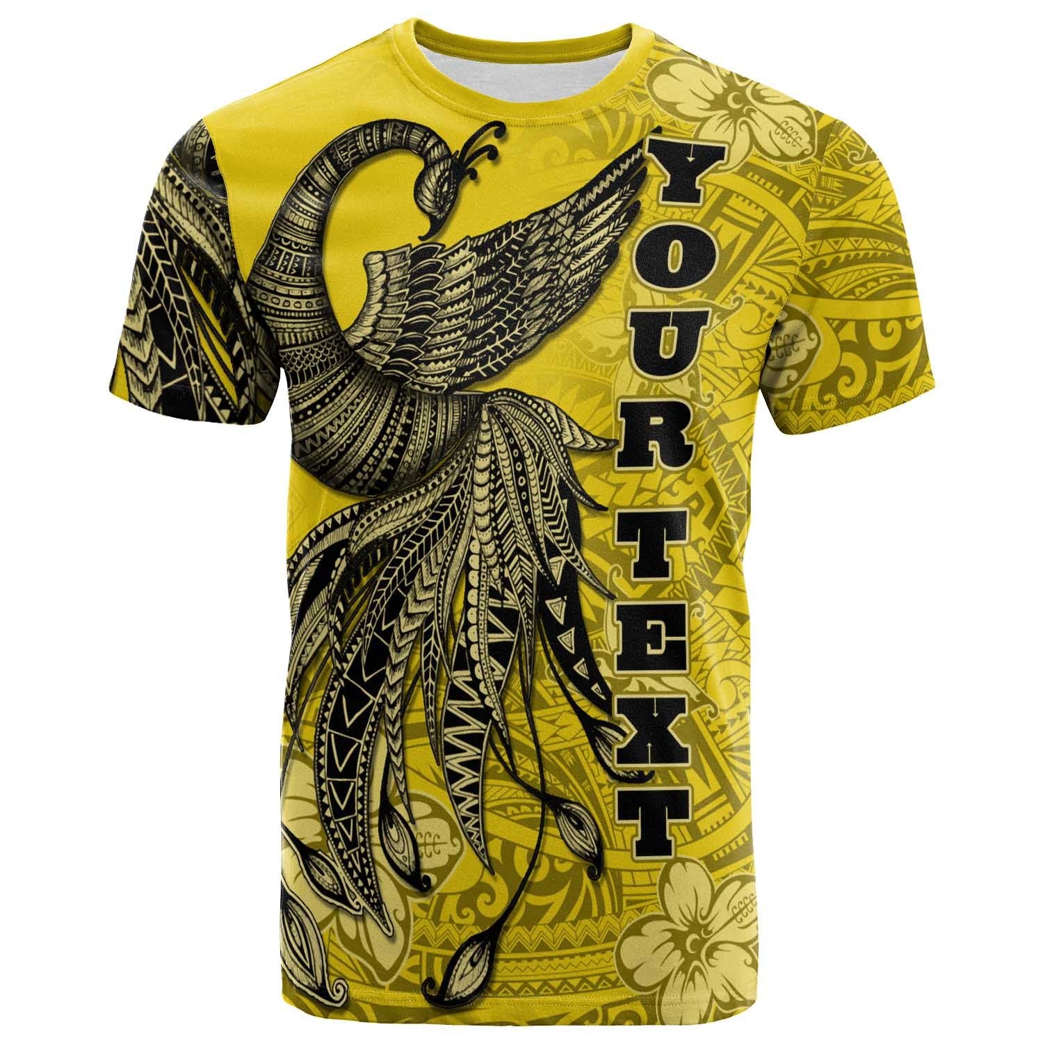 Hawaii Custom T Shirt Polynesian Phoenix Bird, Fairytales Bird Yellow Unisex Yellow - Polynesian Pride