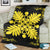 Hawaiian Quilt Maui Plant And Hibiscus Premium Blanket - Yellow Black - AH - Polynesian Pride