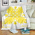 Hawaiian Quilt Maui Plant And Hibiscus Premium Blanket - Yellow White - AH White - Polynesian Pride