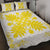 Hawaiian Quilt Maui Plant And Hibiscus Pattern Quilt Bed Set - Yellow White - AH - Polynesian Pride