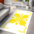 Hawaiian Quilt Maui Plant And Hibiscus Pattern Area Rug - Yellow White - AH - Polynesian Pride