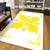 Hawaiian Quilt Maui Plant And Hibiscus Pattern Area Rug - Yellow White - AH - Polynesian Pride