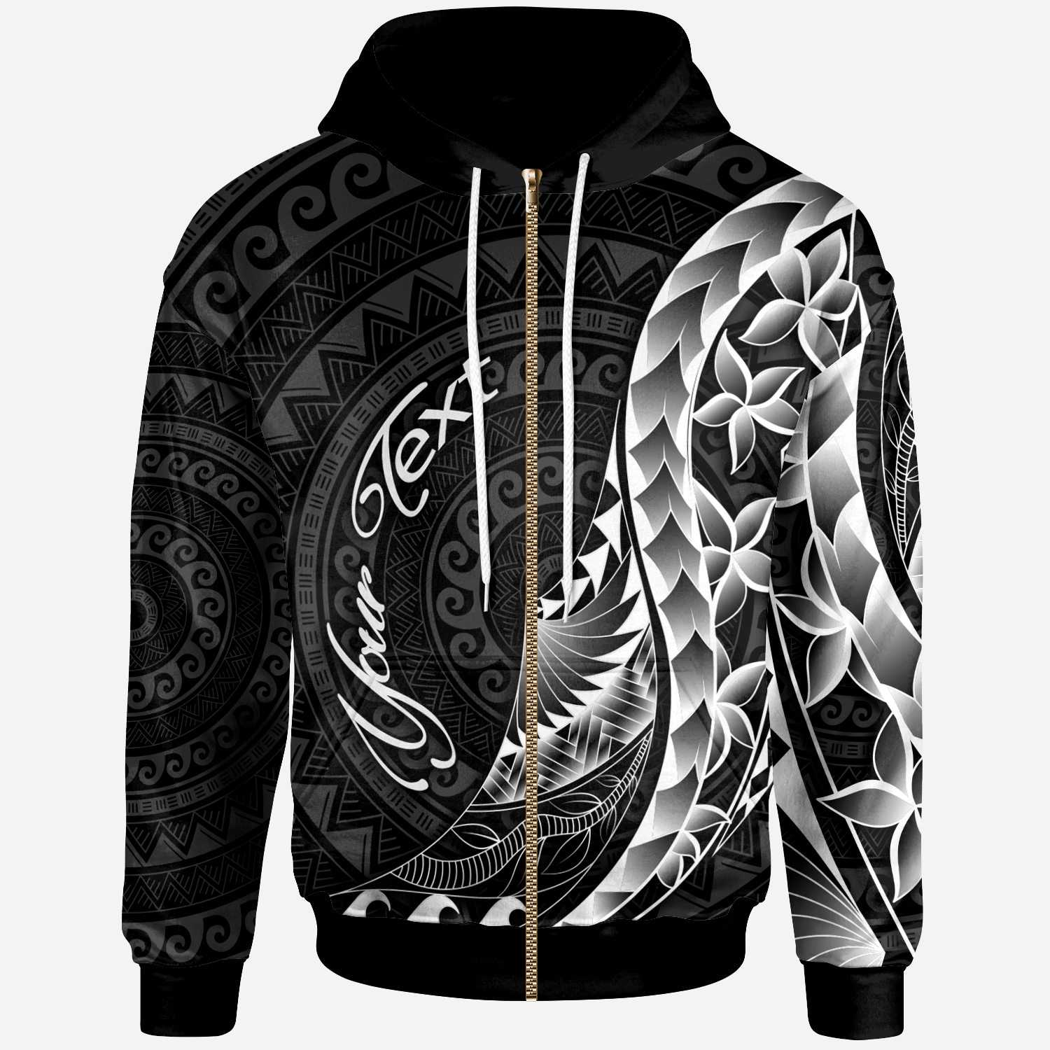 Tokelau Zip Hoodie Custom Polynesian Pattern Style Unisex Black - Polynesian Pride