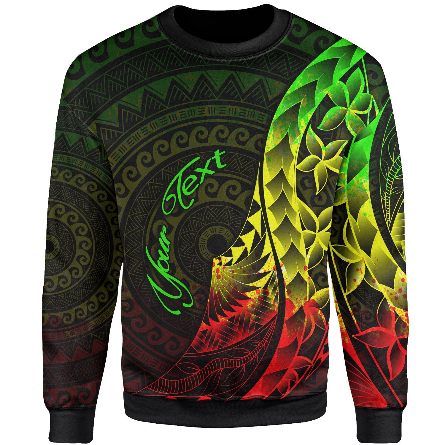 Yap Sweatshirt - Custom Personalised Polynesian Pattern Style Reggae Color Unisex Reggae - Polynesian Pride