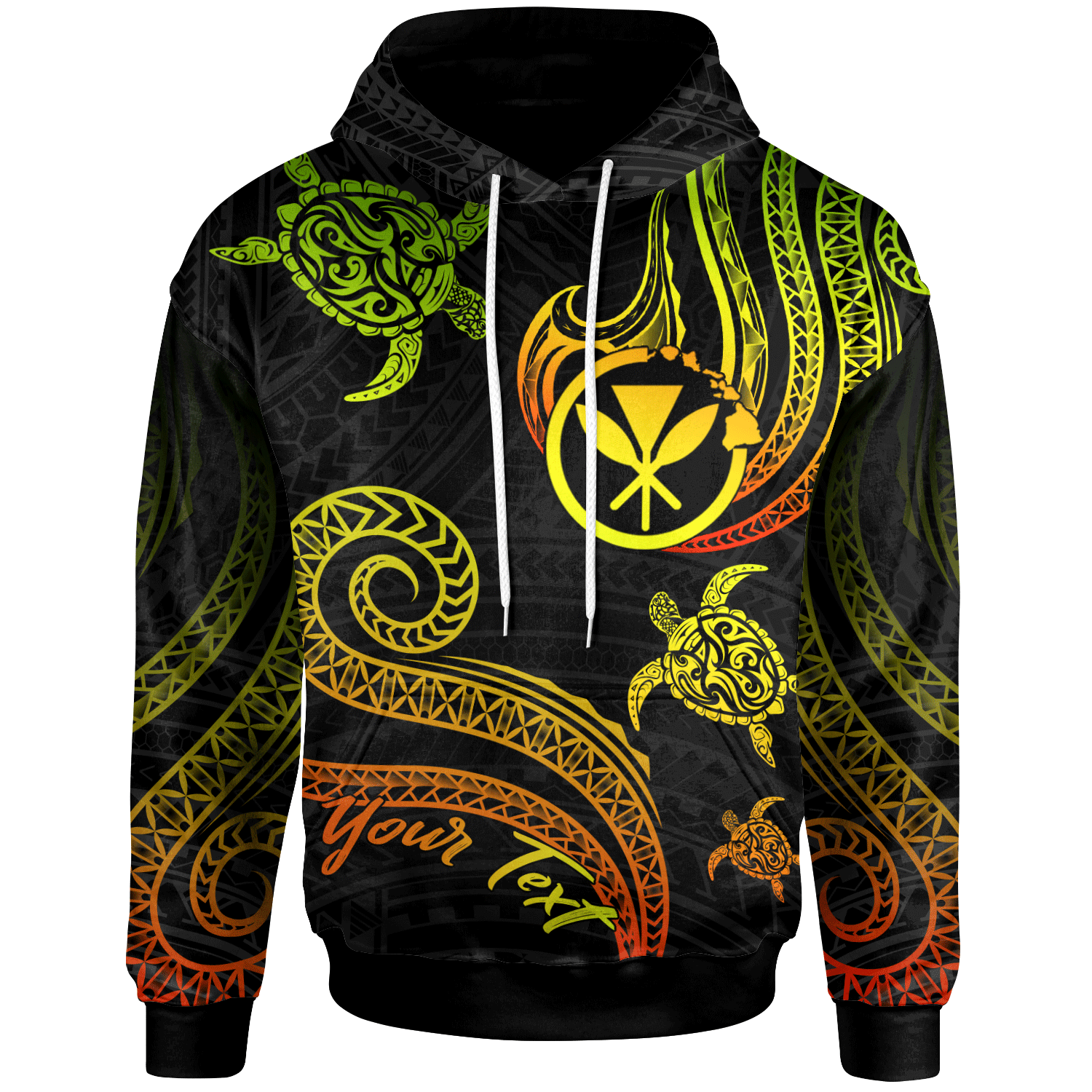 Kanaka Maoli Custom Hoodie Polynesian Turtle With Pattern Reggae Unisex Reggae - Polynesian Pride