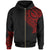 Wallis and Futuna Zip Hoodie Wallis and Futuna Tatau Red Patterns With Coat of Arms Unisex Black - Polynesian Pride