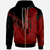 Cook Islands Zip Hoodie Red Color Symmetry Style Unisex Black - Polynesian Pride