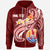 Tahiti Custom Zip up Hoodie Tahiti Seal Polynesian Patterns Plumeria Unisex Red - Polynesian Pride