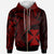 Wallis and Futuna Zip up Hoodie Humpback Whale & Coat of Arms Red Unisex Red - Polynesian Pride