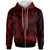 Pohnpei Zip up Hoodie Humpback Whale & Coat of Arms Red Unisex Red - Polynesian Pride