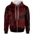 American Samoa Zip up Hoodie Humpback Whale & Coat of Arms Red Unisex Red - Polynesian Pride