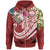 FSM Polynesian Zip up Hoodie Summer Plumeria (Red) Unisex Red - Polynesian Pride