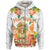 Hawaii Zip up Hoodie Aloha Hawaii Tiki Statue (White) Unisex White - Polynesian Pride