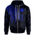 Nauru Zip up Hoodie Polynesian Wings Blue Unisex Black - Polynesian Pride