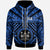 Fiji Zip up Hoodie Fiji Seal With Polynesian Tattoo Style (Blue) Unisex Blue - Polynesian Pride