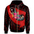 Chuuk zip up Hoodie Polynesian Hook and Hibiscus (Red) Unisex Red - Polynesian Pride