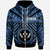 Kosrae Zip up Hoodie Kosrae Flag In Polynesian Tattoo Style (Blue) Unisex Blue - Polynesian Pride