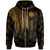 Nauru Zip up Hoodie Polynesian Wings Golden Unisex Black - Polynesian Pride