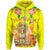 Hawaii Zip up Hoodie Aloha Hawaii Tiki Statue (Yellow) Unisex Yellow - Polynesian Pride