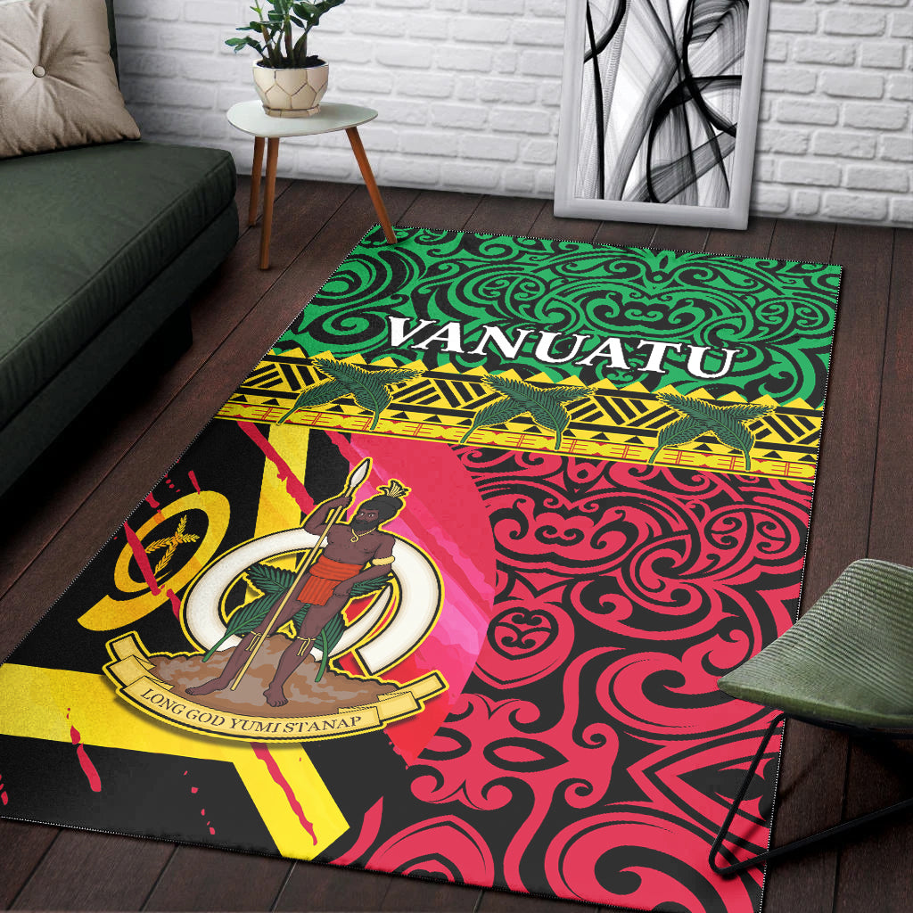 Vanuatu Dreamy Area Rug Coat Of Arms and Pattern LT13 - Polynesian Pride