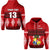 Custom Tonga Zip Hoodie Tongan Pattern Custom Text and Number LT13 Unisex Red - Polynesian Pride