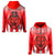 Custom Football LABASA FA Zip Hoodie Red Lion Fiji Custom Text and Number LT13 Unisex Red - Polynesian Pride