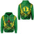 Custom Cook Islands Rugby Zip Hoodie Simple Polynesian Custom Text and Number LT13 Unisex Green - Polynesian Pride