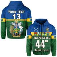 (Custom Text and Number) Solomon Islands National Day Hoodie Independence Day Tapa Pattern LT13 Zip Hoodie Green - Polynesian Pride