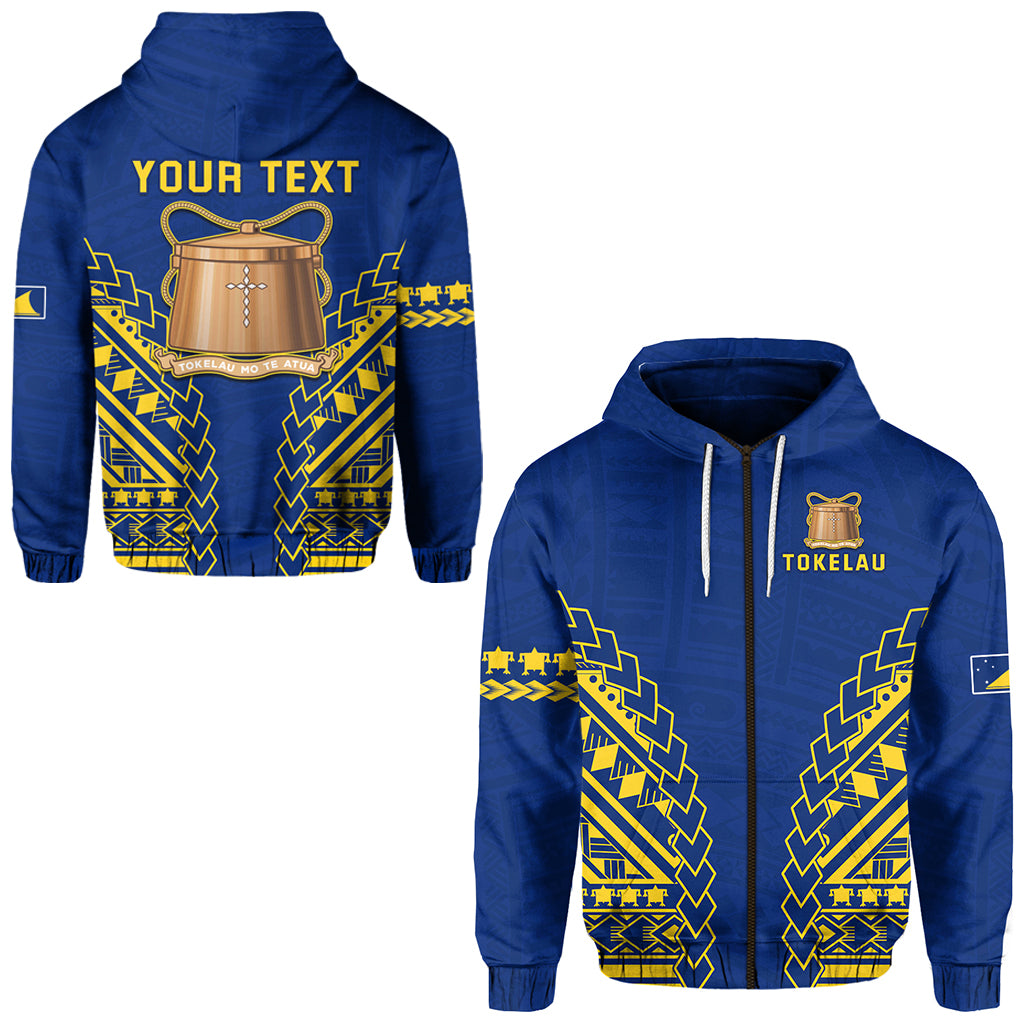 Custom Tokelau Polynesian Zip Hoodie LT13 Unisex Blue - Polynesian Pride