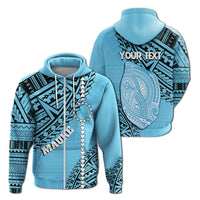 Cook Islands Tribal Custom Hoodie Island Map Mauke Island LT7 - Polynesian Pride
