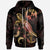 Tonga Polynesian Zip up Hoodie Turtle With Blooming Hibiscus Gold Unisex Gold - Polynesian Pride