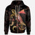 Tokelau Polynesian Zip up Hoodie Turtle With Blooming Hibiscus Gold Unisex Gold - Polynesian Pride