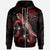 Tuvalu Polynesian Zip up Hoodie Turtle With Blooming Hibiscus Red Red - Polynesian Pride