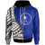 Chuuk Zip up Hoodie Coat of Arm and Polynesian Patterns Unisex Blue - Polynesian Pride