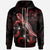 Fiji Polynesian Zip up Hoodie Turtle With Blooming Hibiscus Red Unisex Red - Polynesian Pride