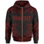 Tonga Custom Zip up Hoodie Coat of Arms With Patterns Red Color Unisex Black - Polynesian Pride