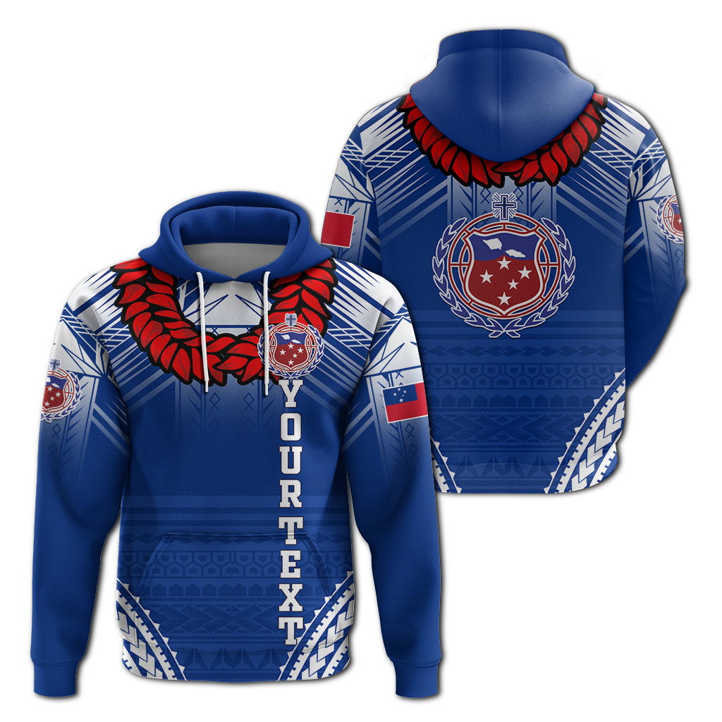 Custom Toa Samoa Rugby Ula Fala Art Hoodie LT12 Hoodie Blue - Polynesian Pride