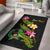 Pohnpei Polynesian Custom Personalised Area Rug - Plumeria Tribal Black - Polynesian Pride