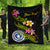 Northern Mariana Islands Polynesian Custom Personalised Quilt - Plumeria Tribal Black - Polynesian Pride