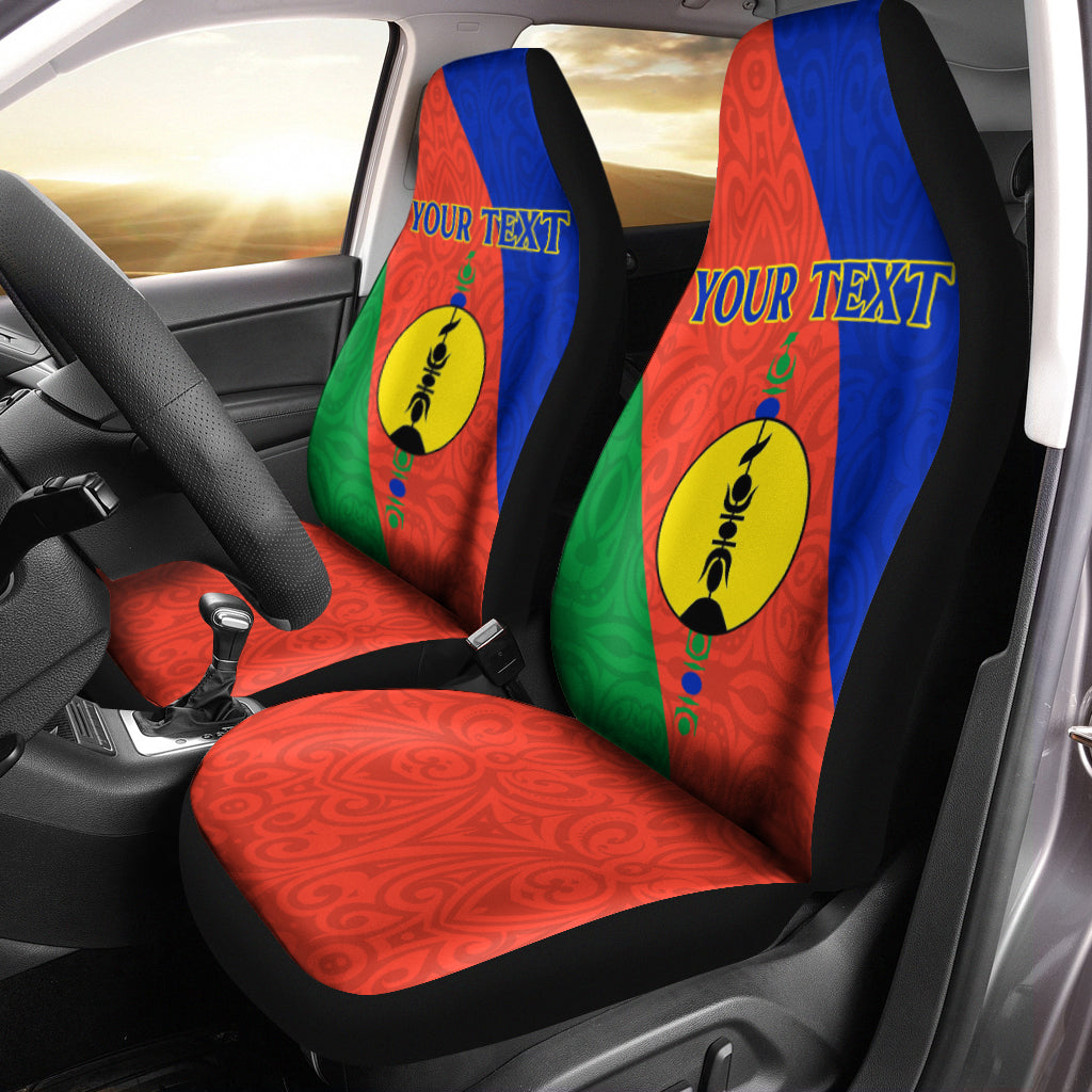 (Custom Personalised) New Caledonia Car Seat Covers - Flag Style - LT12 Universal Fit Red - Polynesian Pride