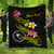 Chuuk Polynesian Custom Personalised Quilt - Plumeria Tribal Black - Polynesian Pride