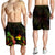 Papua New Guinea Polynesian Men's Shorts - Turtle With Blooming Hibiscus Reggae - Polynesian Pride