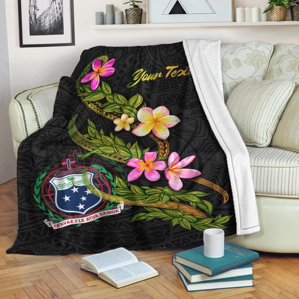 Samoa Polynesian Custom Personalised Blanket - Plumeria Tribal - Polynesian Pride