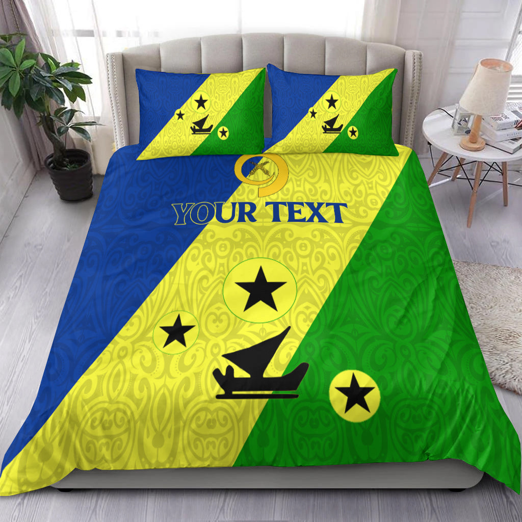 (Custom Personalised) Vanuatu Malampa Province Bedding Set - Flag Style - LT12 Blue - Polynesian Pride