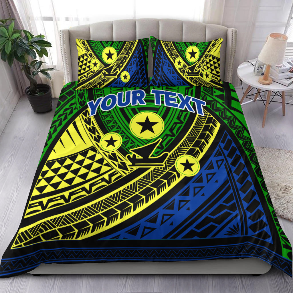 (Custom Personalised) Vanuatu Malampa Province Tribal Pattern Bedding Set - LT12 Green - Polynesian Pride