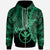 Polynesian Hawaii Custom Zip up Hoodie Tribal Wave Tattoo Green Unisex Green - Polynesian Pride